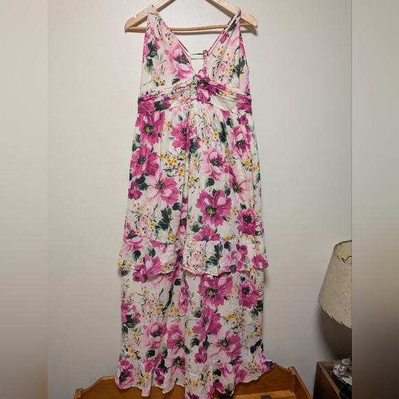 Abercrombie & Fitch Dresses & Skirts - Abercrombie & Fitch Floral Maxi Dress Pink White Yellow Women’s XXLT